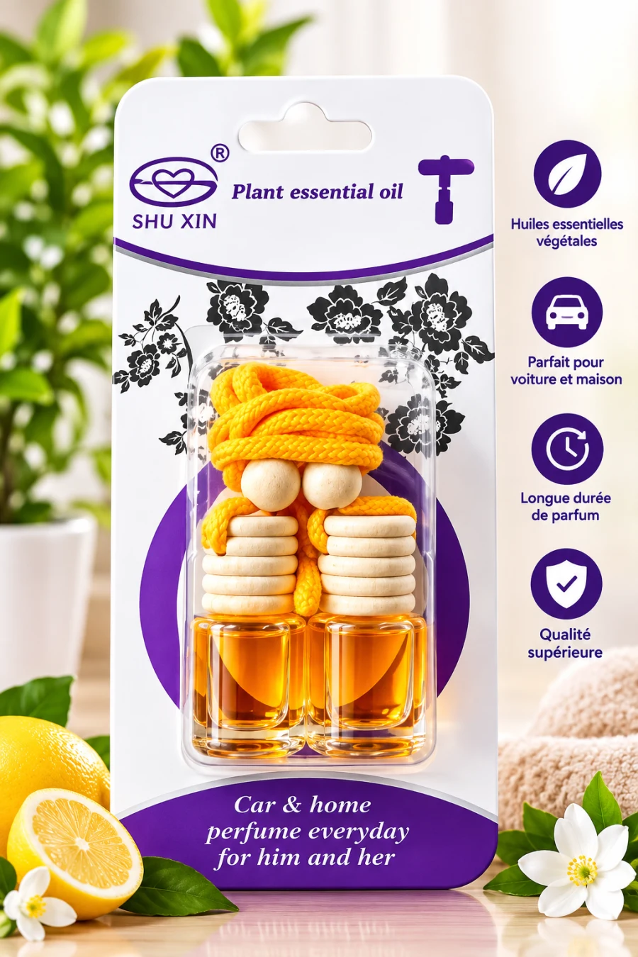 SHUXIN Désodorisant Parfumé pour Voiture (Double)